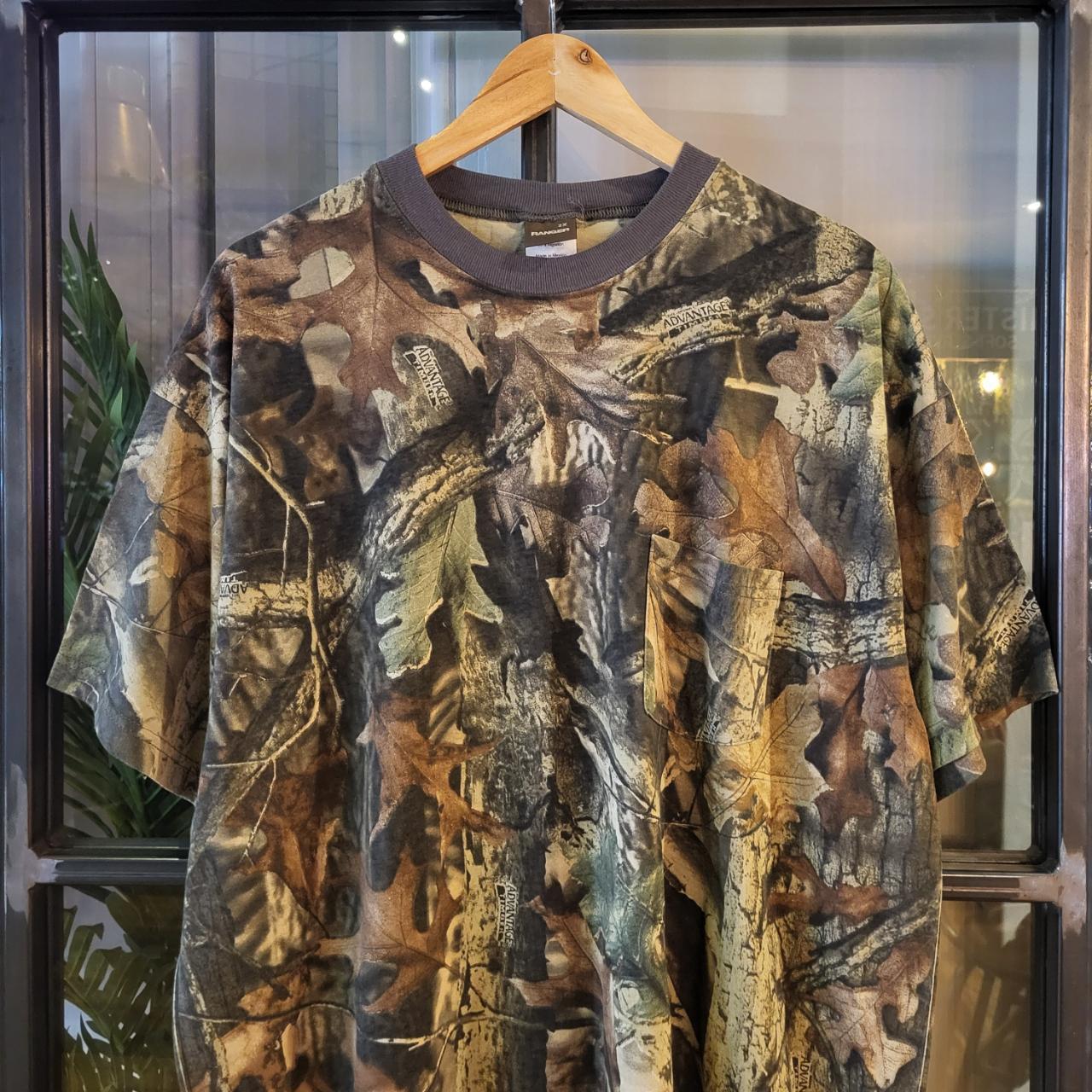 RTT017 - Vintage Retro essential RealTree Camouflage Khaki Green Brown Field Hunting graphic print Top T-Shirt Tee #realtree #hunting #camo #utility