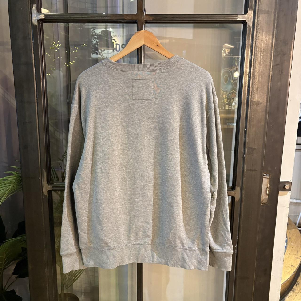 SWT380 - Vintage Retro Essential Grey Adidas Crewneck Jumper Sweatshirt with big spellout Print logo #oversized #sportswear #essential #adidas #y2k