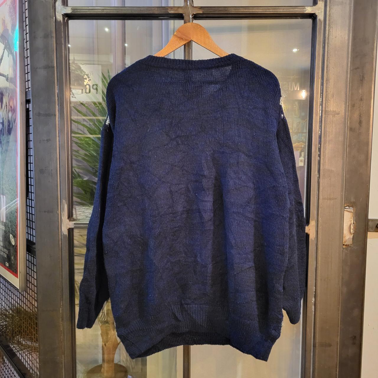 KNT1014 - Vintage Retro Essential mens multicoloured Navy Blue patterned argyle golf grandpa knitted cosby sweatshirt jumper crewneck #knit #jumper #grandad #golf