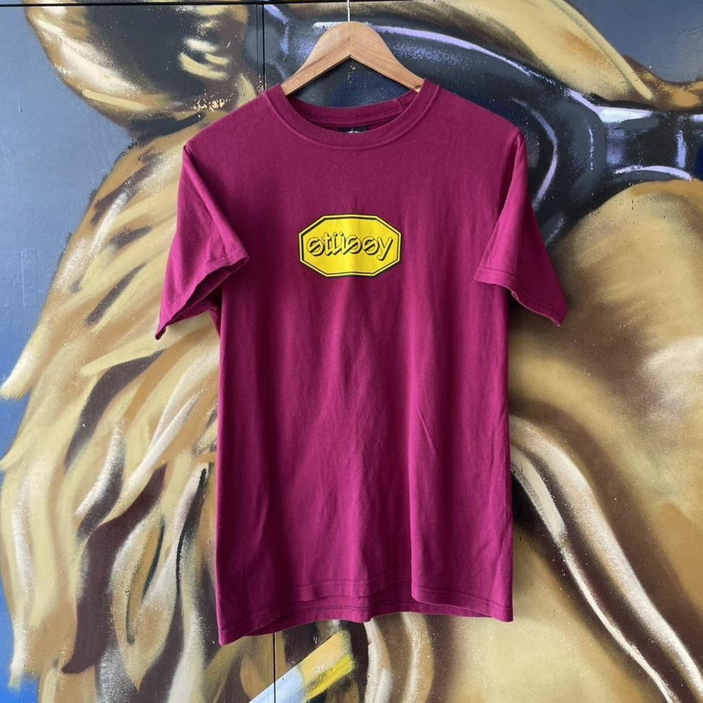 Stussy Centre Logo Spellout Graphic Tee