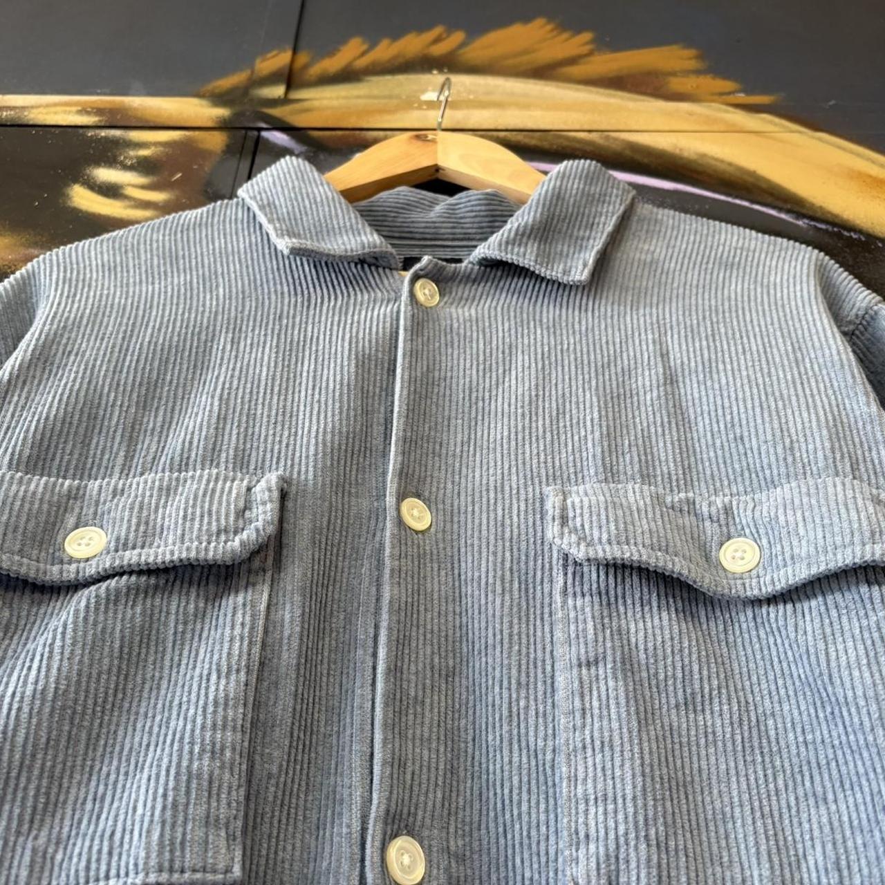 Vintage GAP Shirt Mens Large Pastel Blue Jumbo Cord Corduroy OverShirt Oi Polloi Shacket Top 90s Y2K