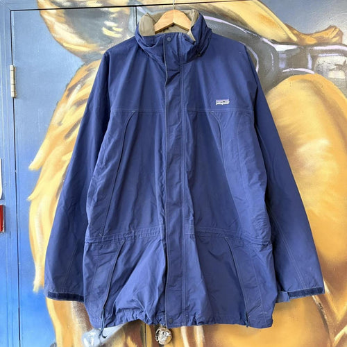 ADN0101CI-U - Vintage Retro Essential Blue Patagonia Goretex Waterproof Full Zip padded jacket coat #gorpcore #goretex #expedition #outdoor #patagonia