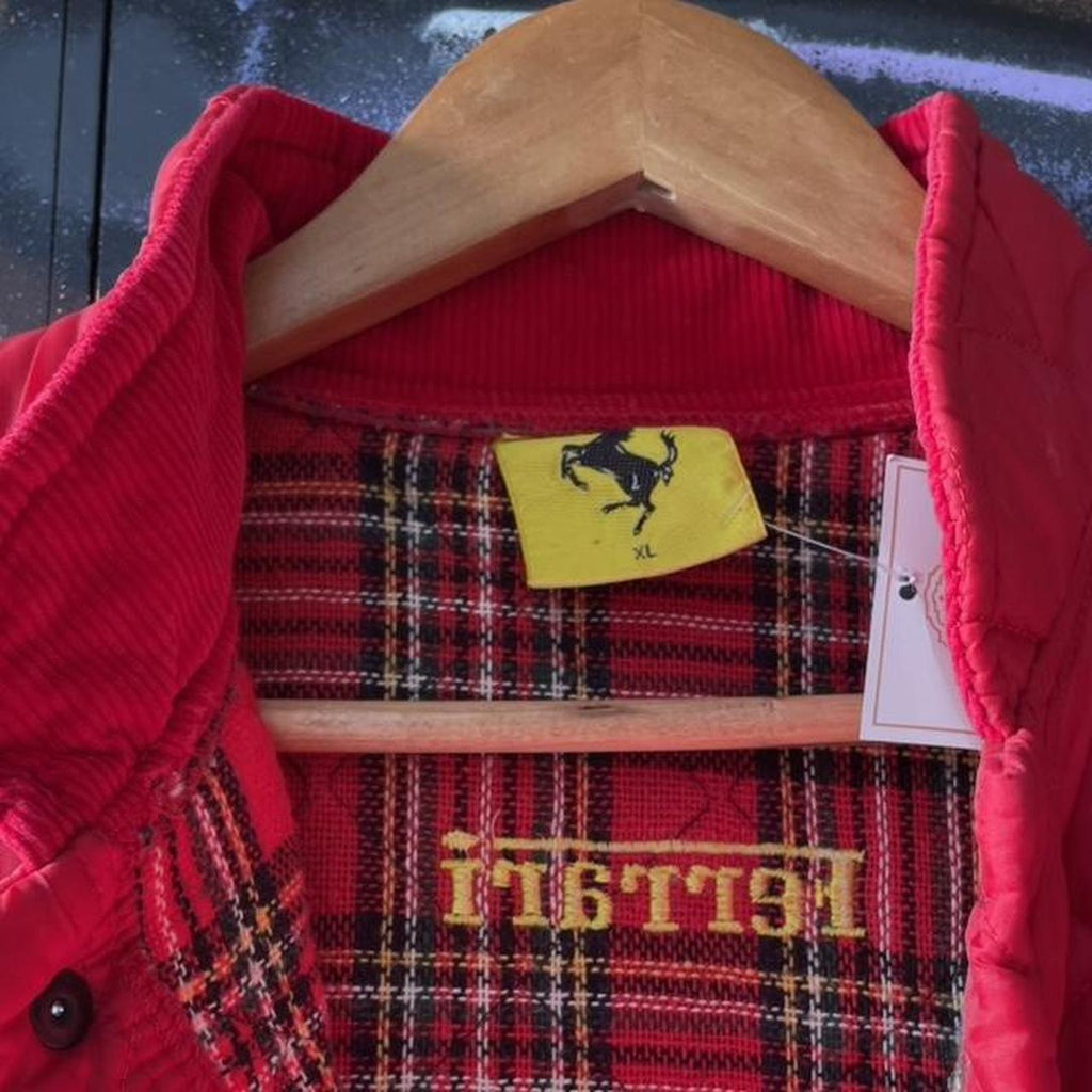 Y2K Ferrari Diamond Quilted Button Up Gilet Vest