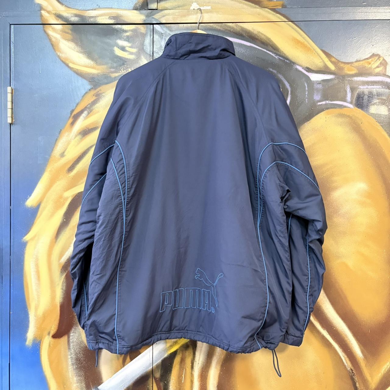 MES1102FK-U - Vintage Retro Essential Navy Puma Football De Castilla Da Mancha Full Zip Trainimg jacket coat #football #futbal #y2k #blokcore #puma