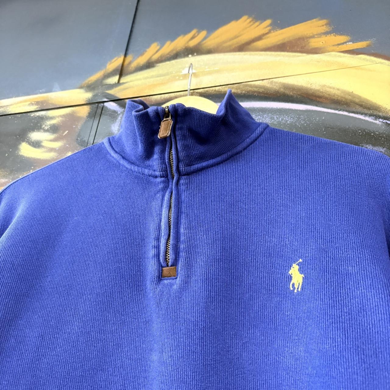 BR1602BO-U - Vintage Ralph Lauren Blue Polo Ralph Lauren 1/4 quarter zip up Sweatshirt jumper fleece top #Y2K #preppy #quarterzip #smartcasual #oldmoney