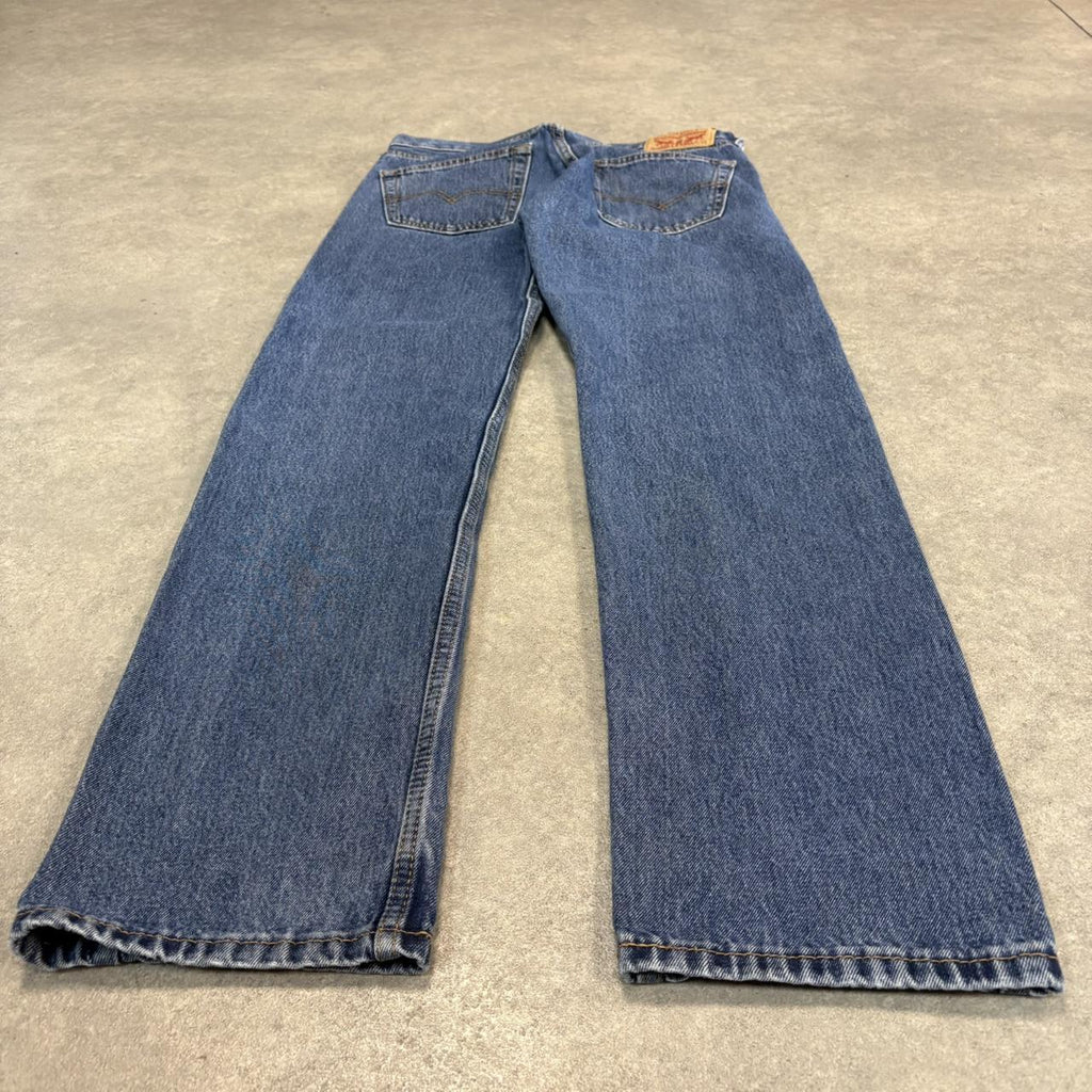 Vintage Levi’s 505 Jeans 32x32 Denim Dark Blue Wash Straight Leg Trousers Cowboy Western USA