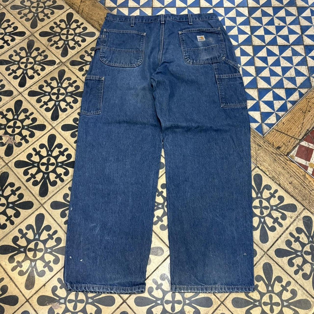 BR2306NL-F - Vintage retro essential  Carhartt Straight Leg Blue Wash Denim Carpenter Jeans Trousers pants #denim #carhartt #jeans #straightleg #skater