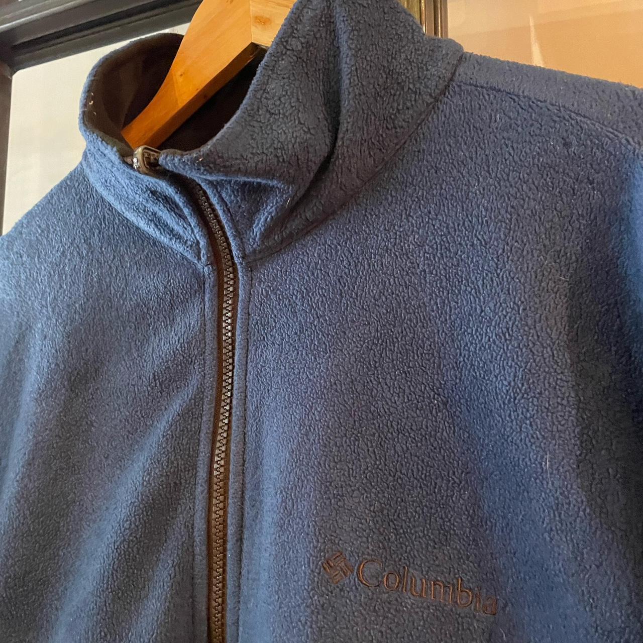 0125C36 - Vintage retro essential Columbia Blue full zip up outdoor fleece jacket sweatshirt #pullover #outdoor #columbia #hike #gorpcore