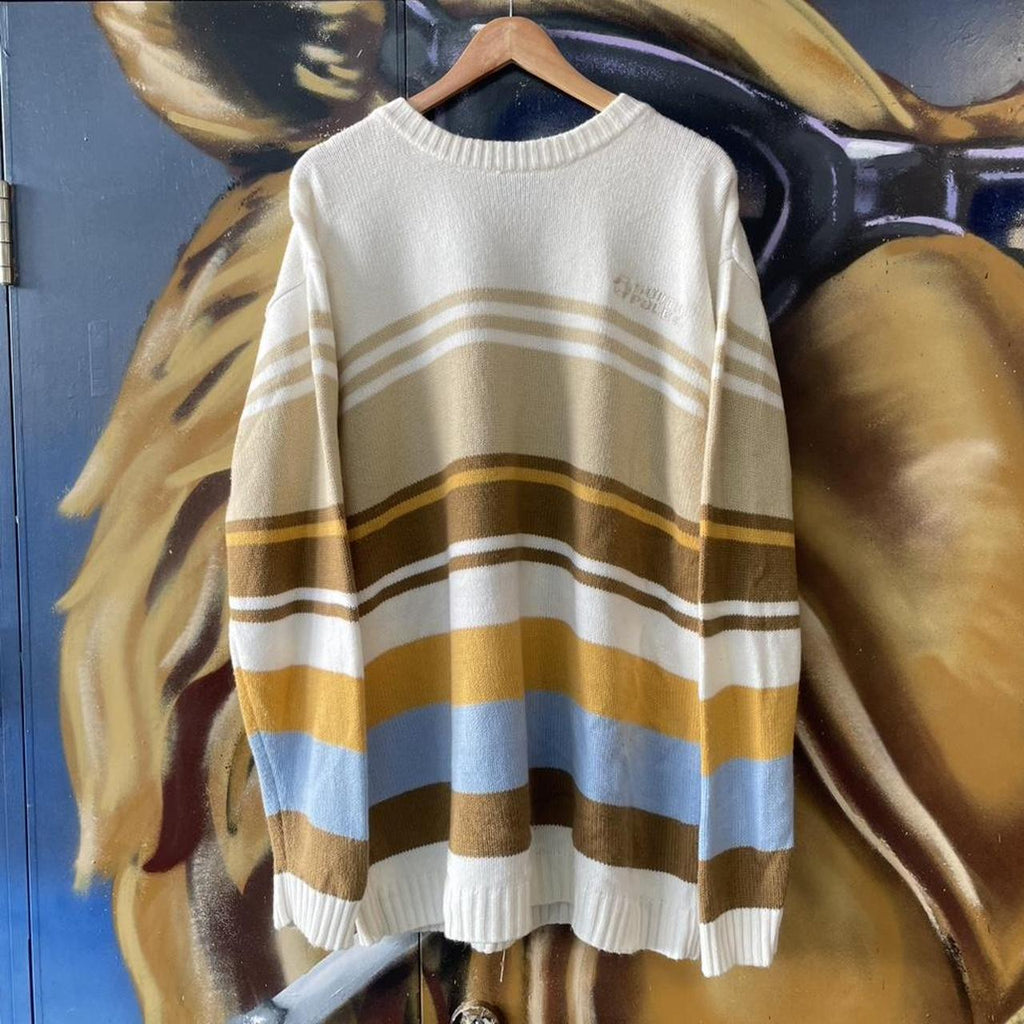 Y2K Southpole Stripe Knit Sweatshirt Skater