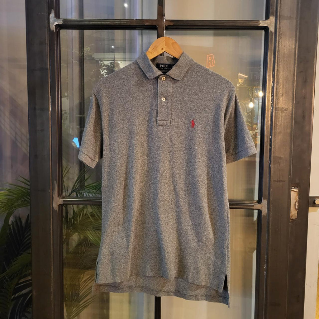 POL197 - Vintage Ralph Lauren Grey Polo Shirt Short Sleeve collared button up top #Y2K #preppy #chiefkeef #golf #oldmoney
