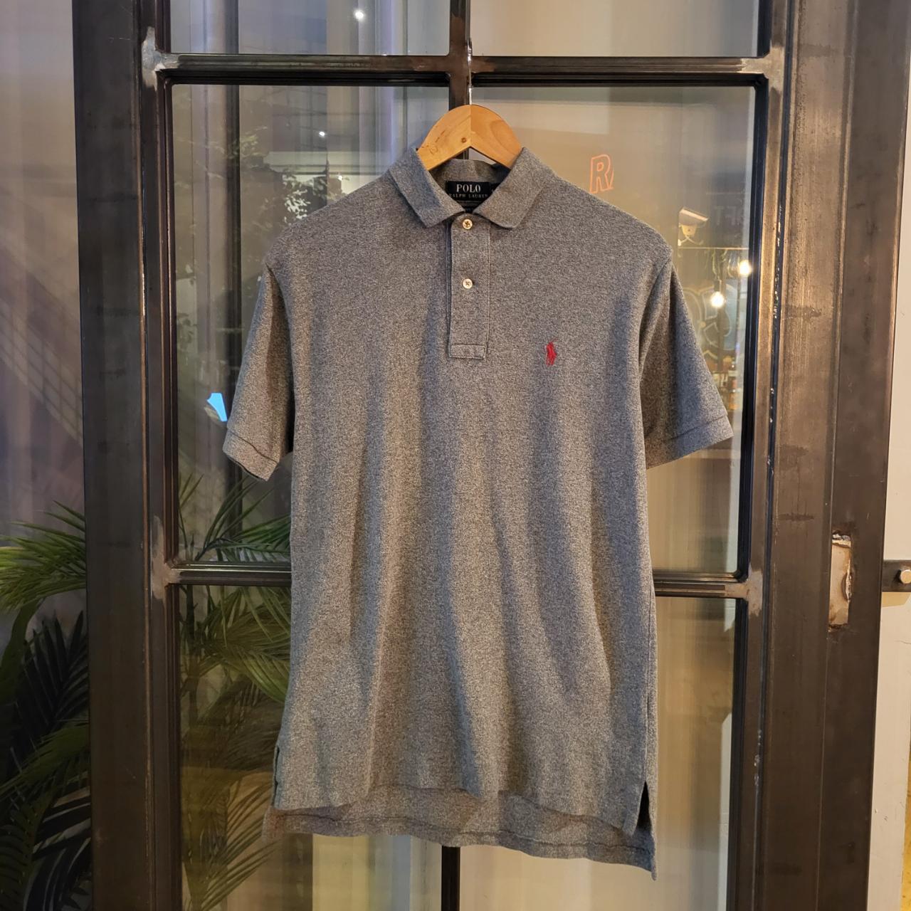 POL197 - Vintage Ralph Lauren Grey Polo Shirt Short Sleeve collared button up top #Y2K #preppy #chiefkeef #golf #oldmoney