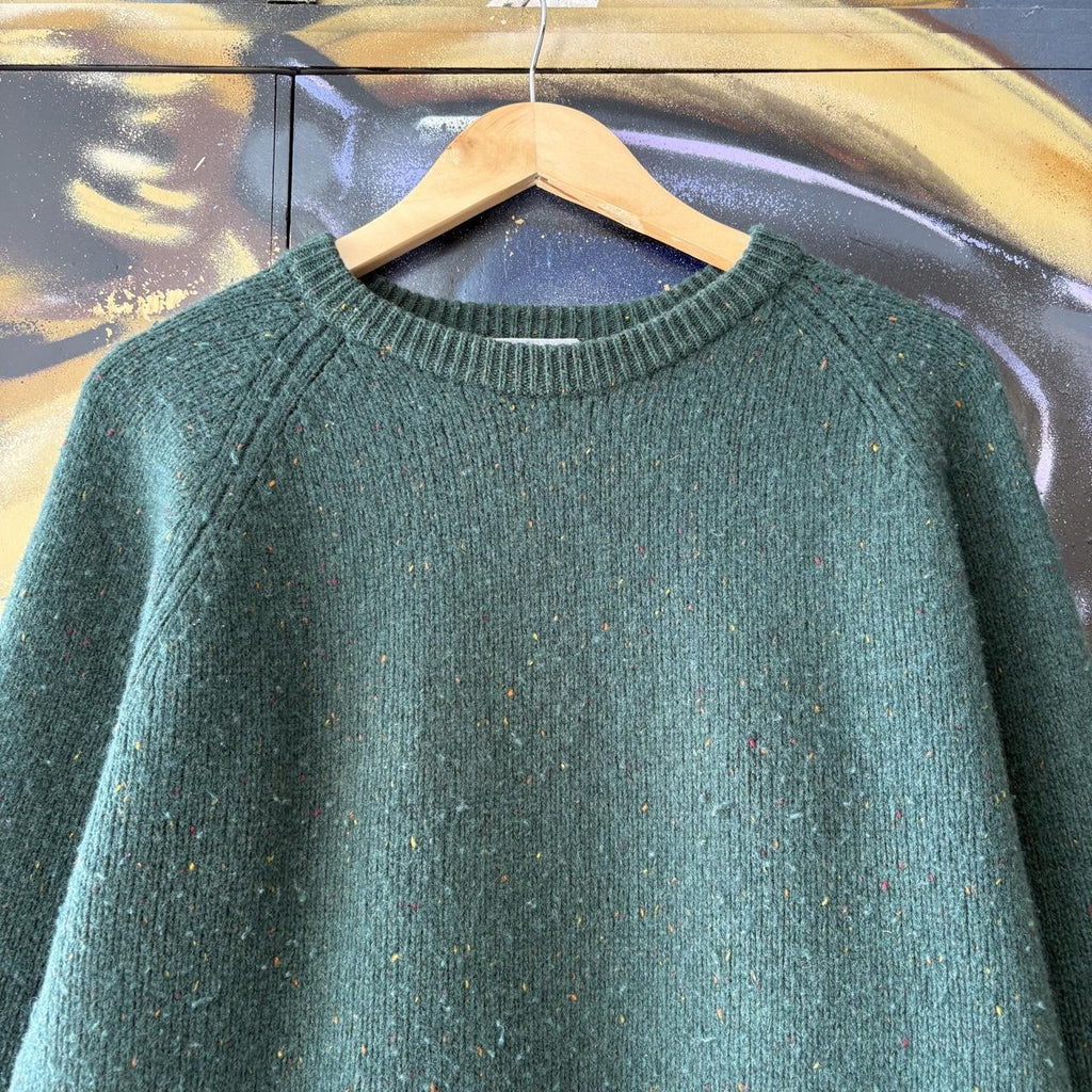 Carhartt WIP Sweatshirt Mens Large Green Anglistic Cosy Knit Jumper Top Detroit 90s Y2K 00s
