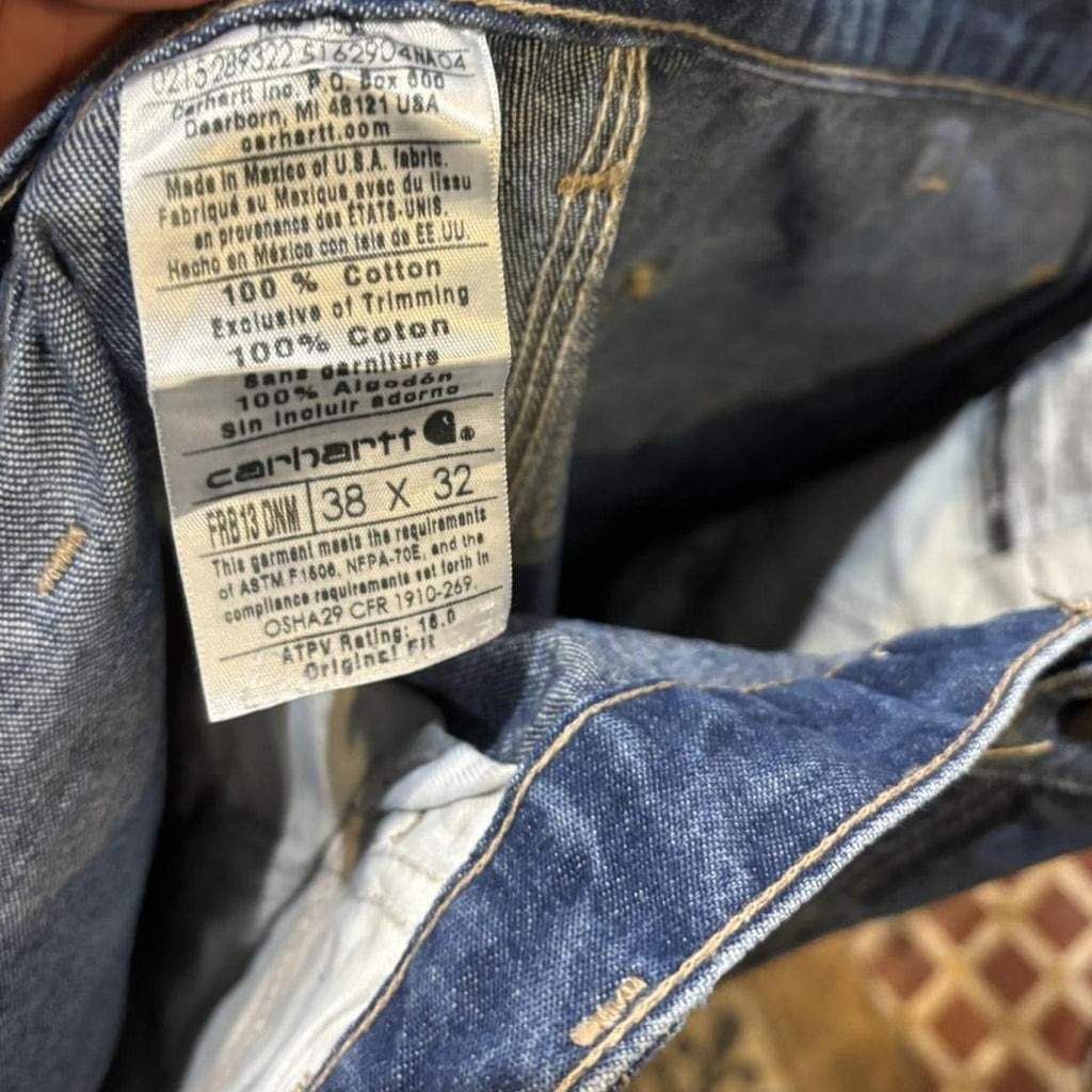 BR2306NL-F - Vintage retro essential  Carhartt Straight Leg Blue Wash Denim Carpenter Jeans Trousers pants #denim #carhartt #jeans #straightleg #skater