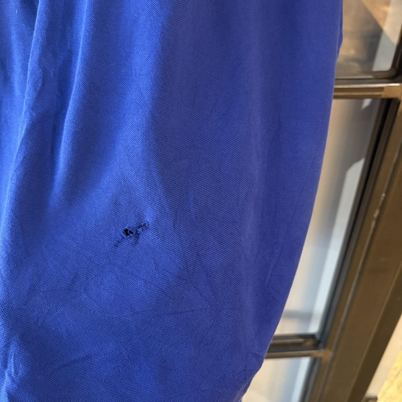 POL583F - Vintage Retro Ralph Lauren Blue Polo Shirt Short Sleeve collared button up top  #Y2K #preppy #chiefkeef #oldmoney #ralphlauren