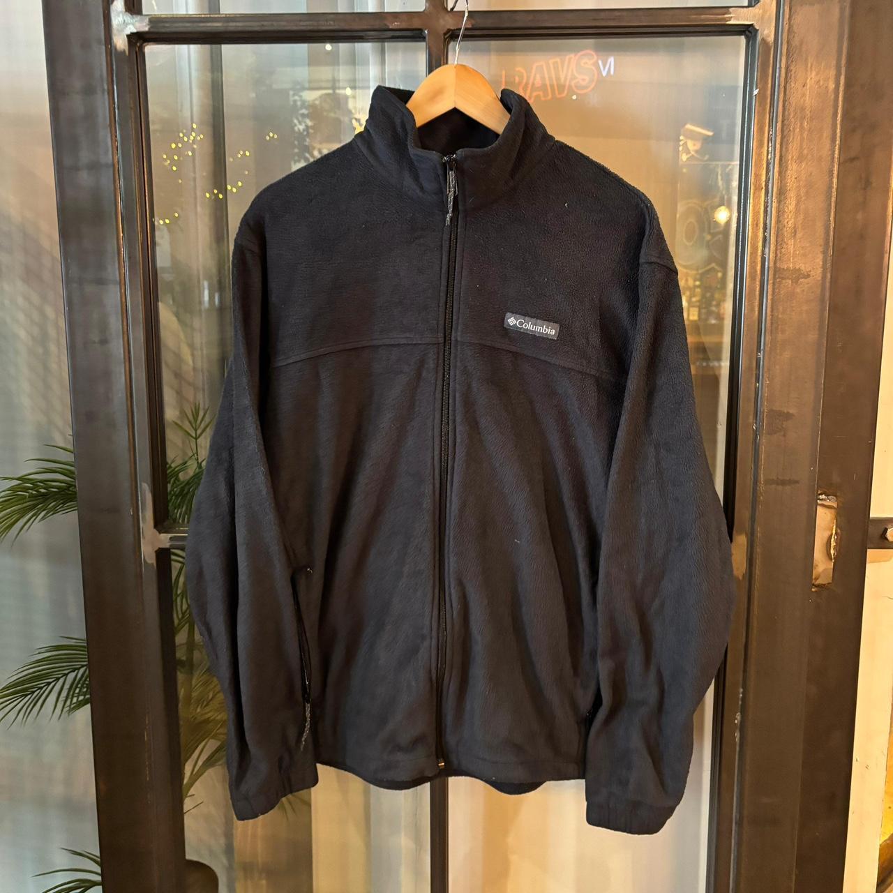 SWT628F - Vintage retro essential Dark Grey Columbia full zip up outdoor sweatshirt fleece jacket #pullover #outdoor #expedition #hike #gorpcore