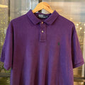 POL401-F - Vintage Retro Ralph Lauren Purple Plain Polo Shirt Short Sleeve collared button up top  #Y2K #preppy #chiefkeef #oldmoney #ralphlauren