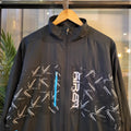 WDB408 - Vintage Retro Nike Air Black Patterned Essential Lightweight Coat Windbreaker Full zip up Jacket #nike #y2k #windbreaker #festival #nikerair
