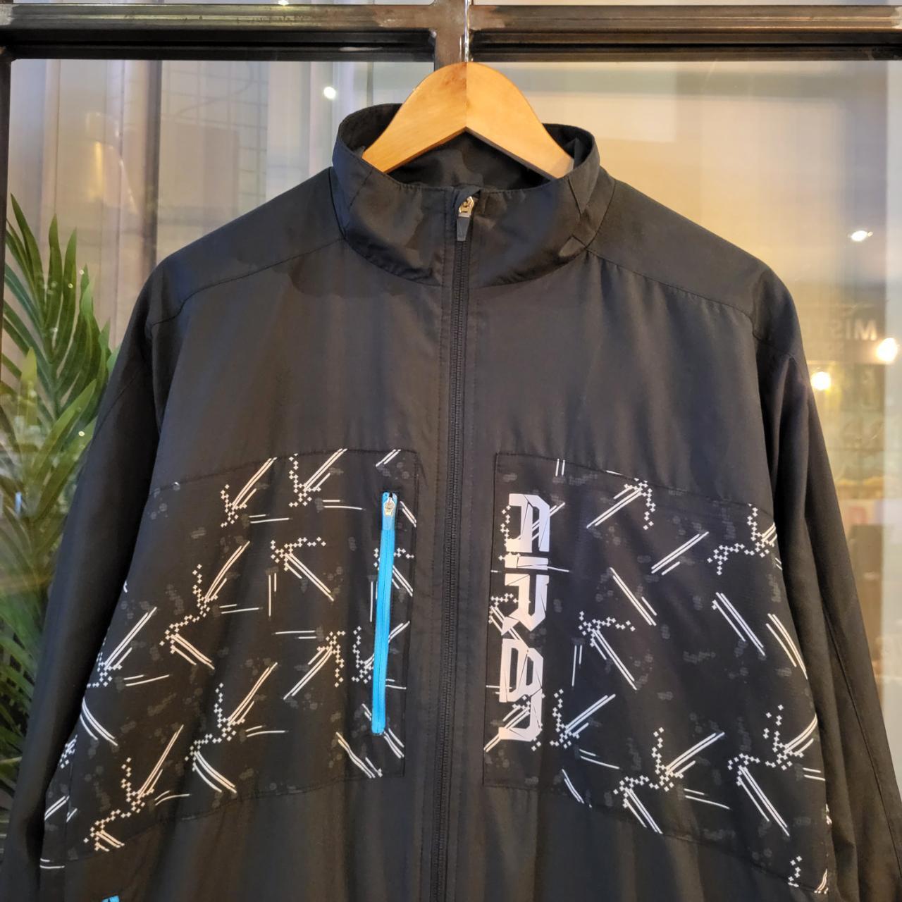 WDB408 - Vintage Retro Nike Air Black Patterned Essential Lightweight Coat Windbreaker Full zip up Jacket #nike #y2k #windbreaker #festival #nikerair