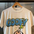 TEE636F1 - American Vintage Retro Essential White Disney Goofy promo cartoon souvenir Graphic Print Top Tee T-shirt single stitch #90s #graphic #disney #goofy #basic