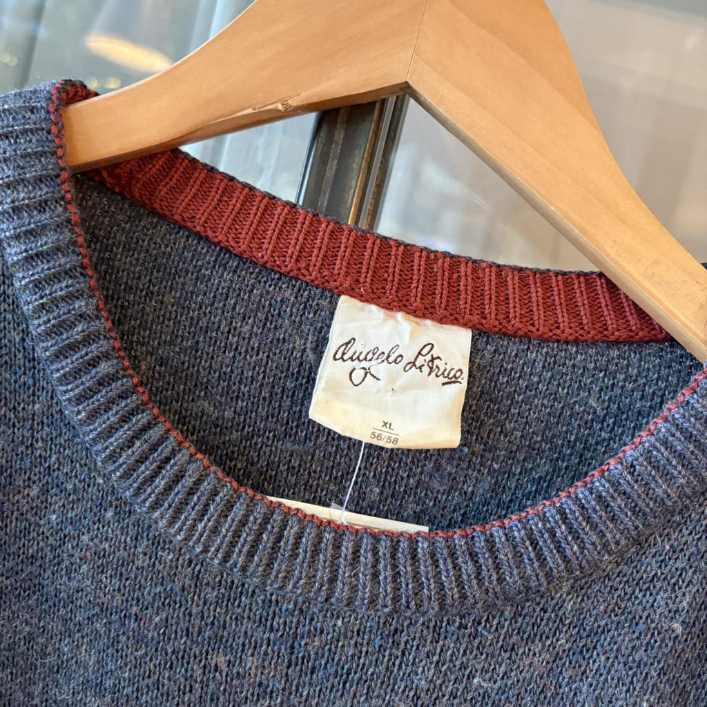 0225A25BR - Vintage Retro Essential Blue patterned argyle golf grandpa cosby sweatshirt crewneck knit Jumper #coogistyle #knitjumper #90s #grandad #knitted