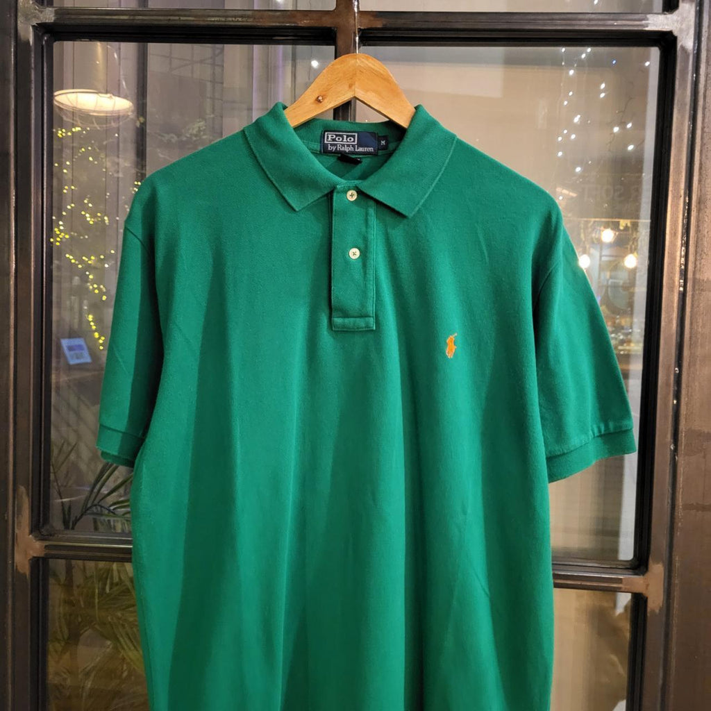 POL274 - Vintage Ralph Lauren Green Polo Shirt Short Sleeve collared button up top #Y2K #preppy #chiefkeef #golf #oldmoney