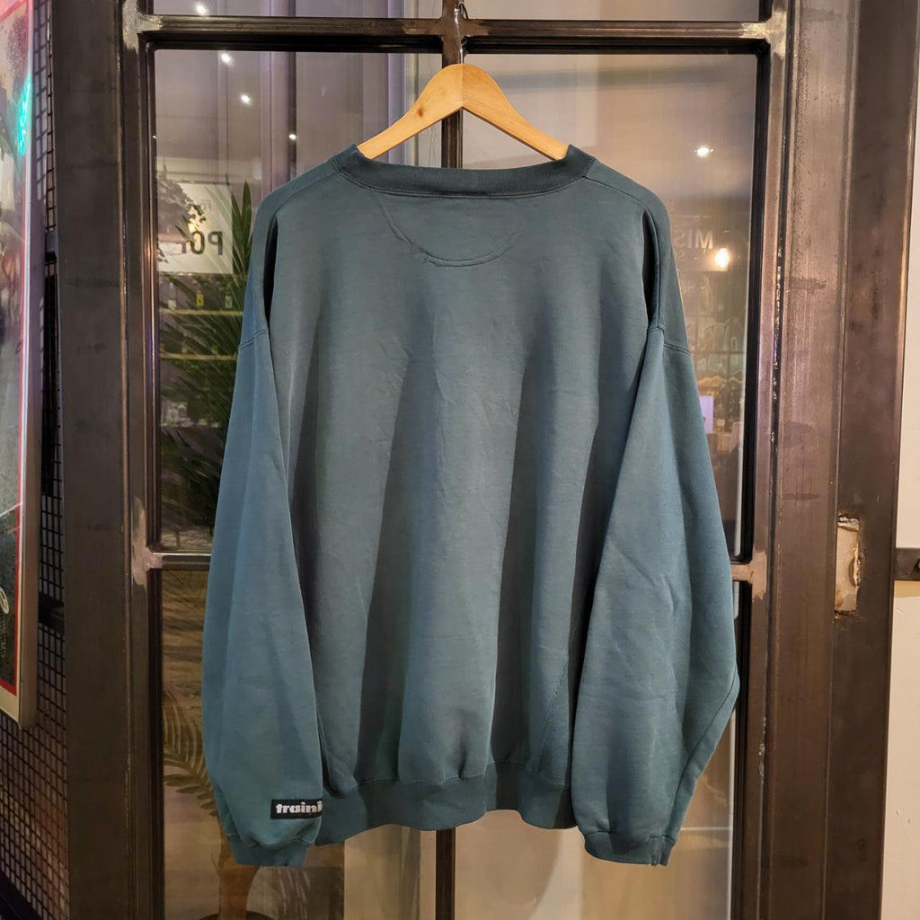 SWT103 - Vintage retro green essential Adidas Training Phys Ed Dept. patched Print sweatshirt jumper crewneck with logo #adidas #sportswear #casual