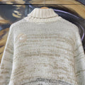 MES1102EH-U - Vintage Retro Essential Cream and Brown O'Neill surfer roll / mock neck sweatshirt crewneck knit Jumper #oneill #knitjumper #90s #surfer #skater