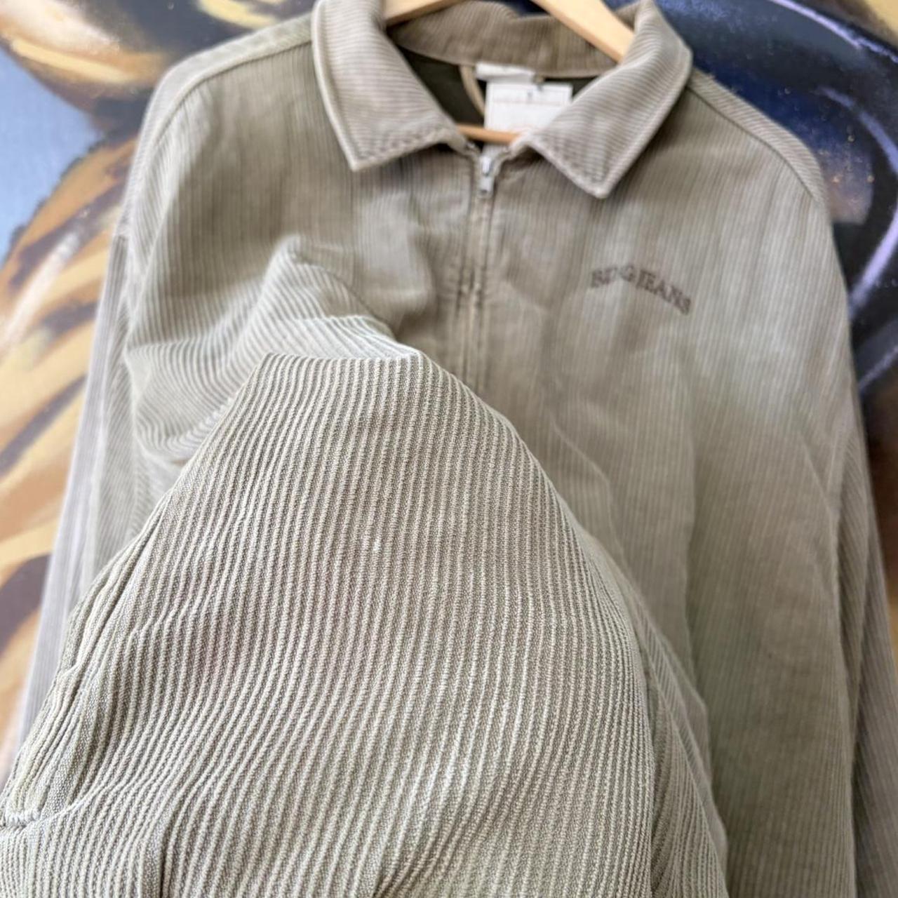 Vintage BDG Urban Outfitters Corduroy Jacket Mens Large Beige Harrington Zip Coat Jumbo Cord 90s Y2K