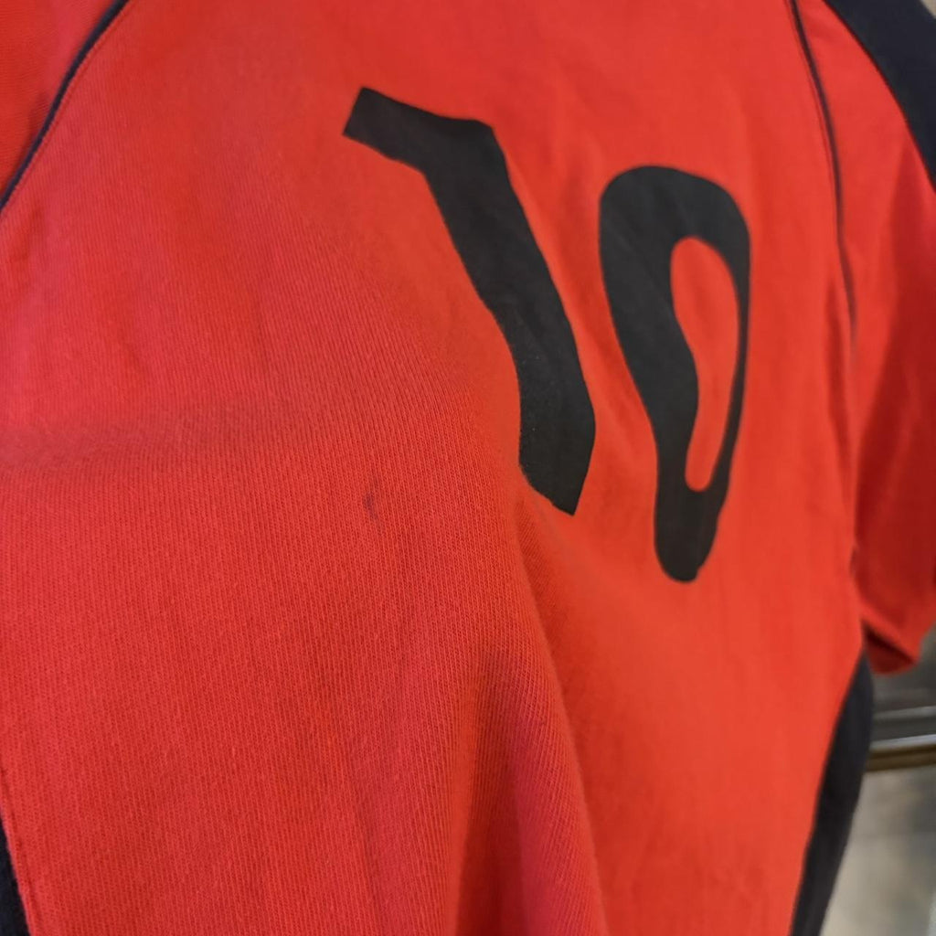 0425A26F - Vintage Retro Essential Cotton Traders 4 Nations Rugby Jersey short sleeve Collared Polo Shirt Top with number 10 print on back #rugby #jersey #fournations #sportswear