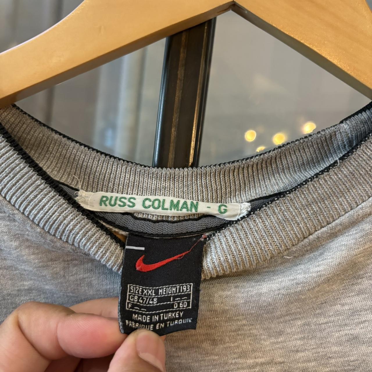 Vintage Nike Athletics Jumper Grey Mens XXL Spellout Embroidered Skate Sweatshirt Top 90s Y2K 2000s