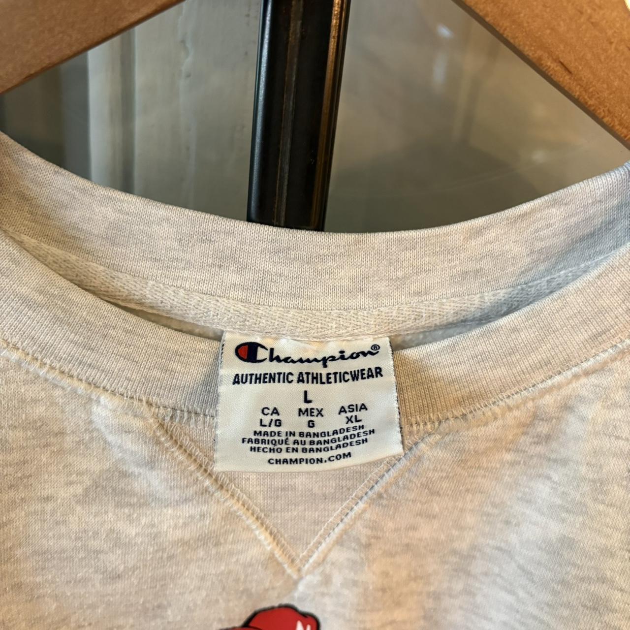 0325G84F - Vintage Retro Essential Light Grey University of Nebraska American Football Crewneck Jumper Sweatshirt with embroidered and print logo #huskers #sportswear #nebraska #y2k #champion