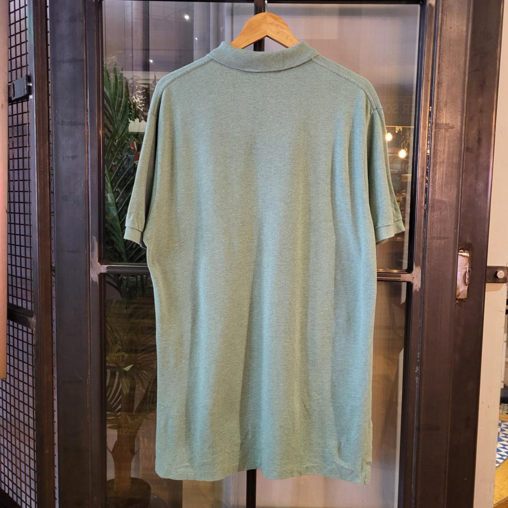 POL002 - Vintage Ralph Lauren pastel green Stripe Polo Shirt Short Sleeve collared button up top