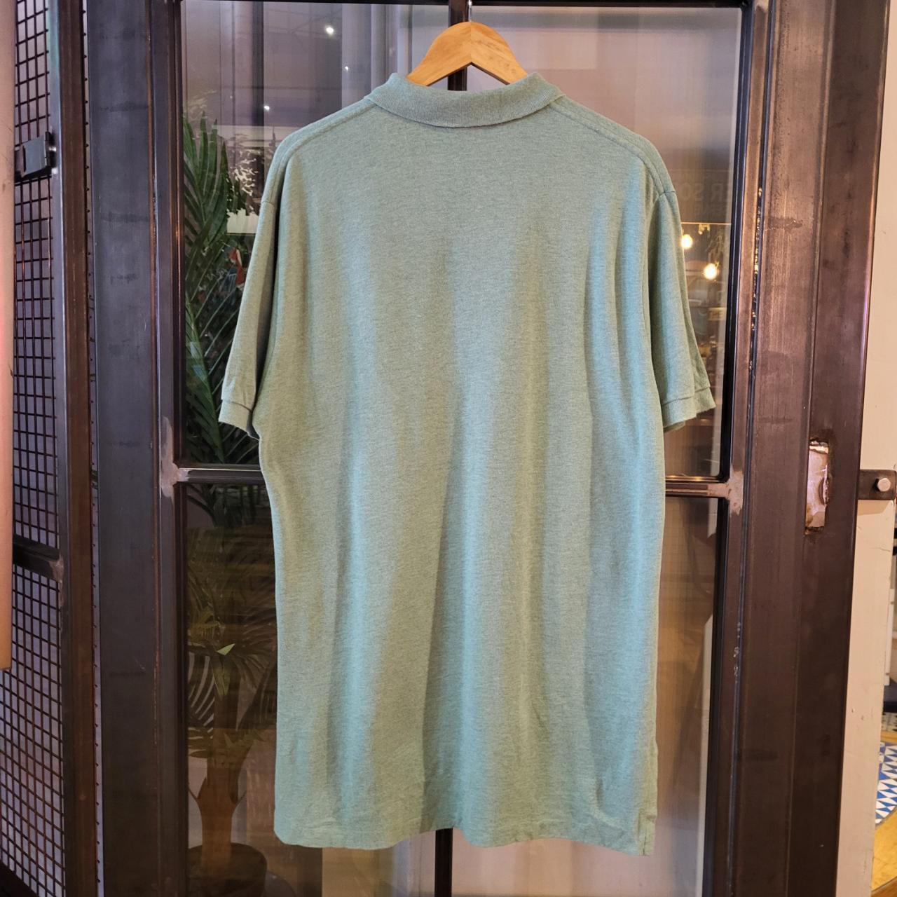 POL002 - Vintage Ralph Lauren pastel green Stripe Polo Shirt Short Sleeve collared button up top