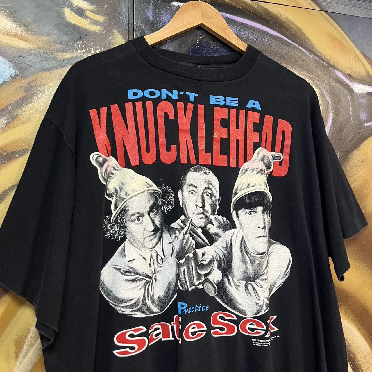 1990 The Three Stooges Safe Sex Graphic Single Stitch Tee