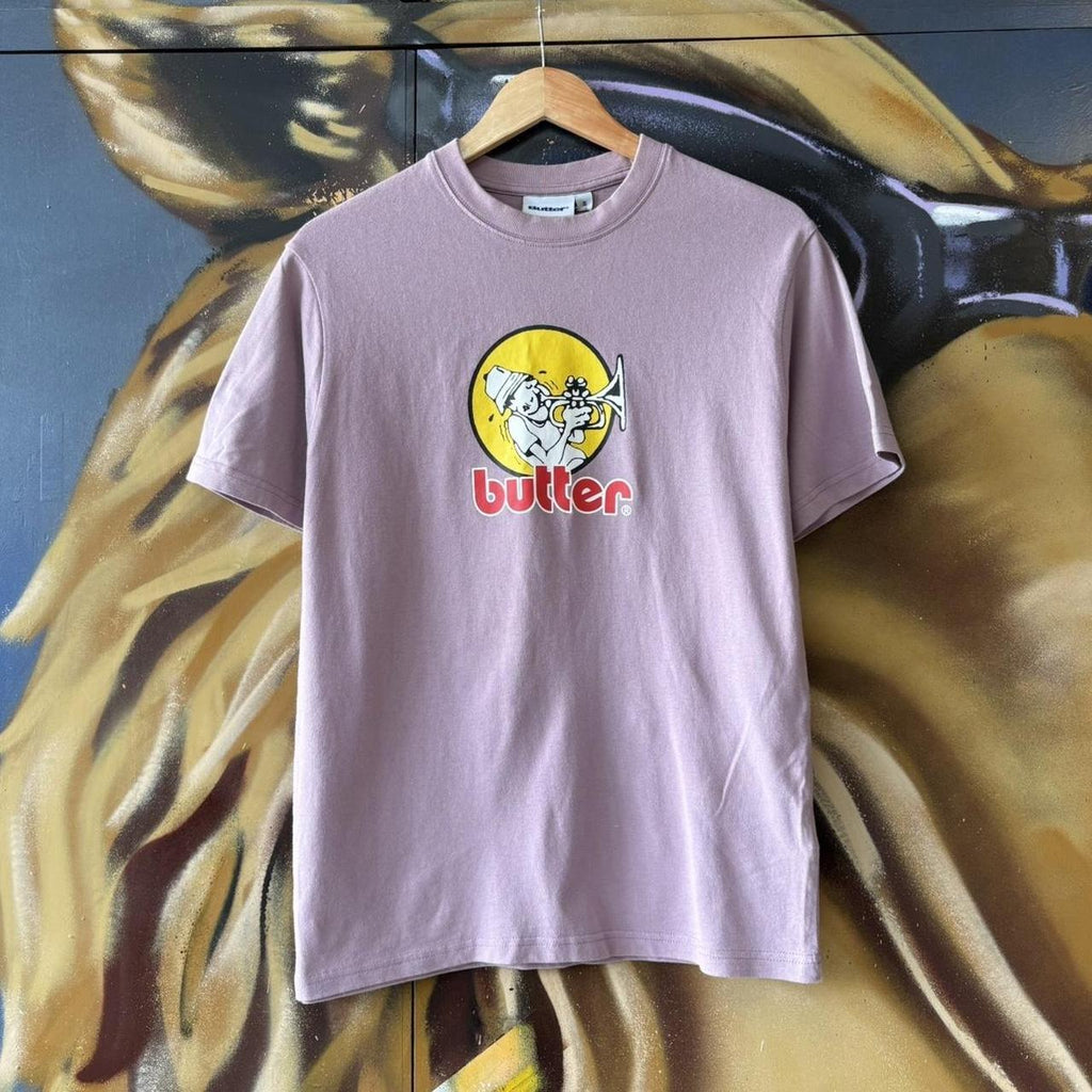 Butter Goods T Shirt Mens Small Purple Graphic Logo Music Jazz Trumpet Skate Streetwear Tee Top Y2K