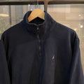 SWT422 - Vintage Retro Essential Navy Nautica 1/4 Zip Up fleece Jumper Sweatshirt with small chest embroidered logo #90s #sportswear #essential #y2k #nautica