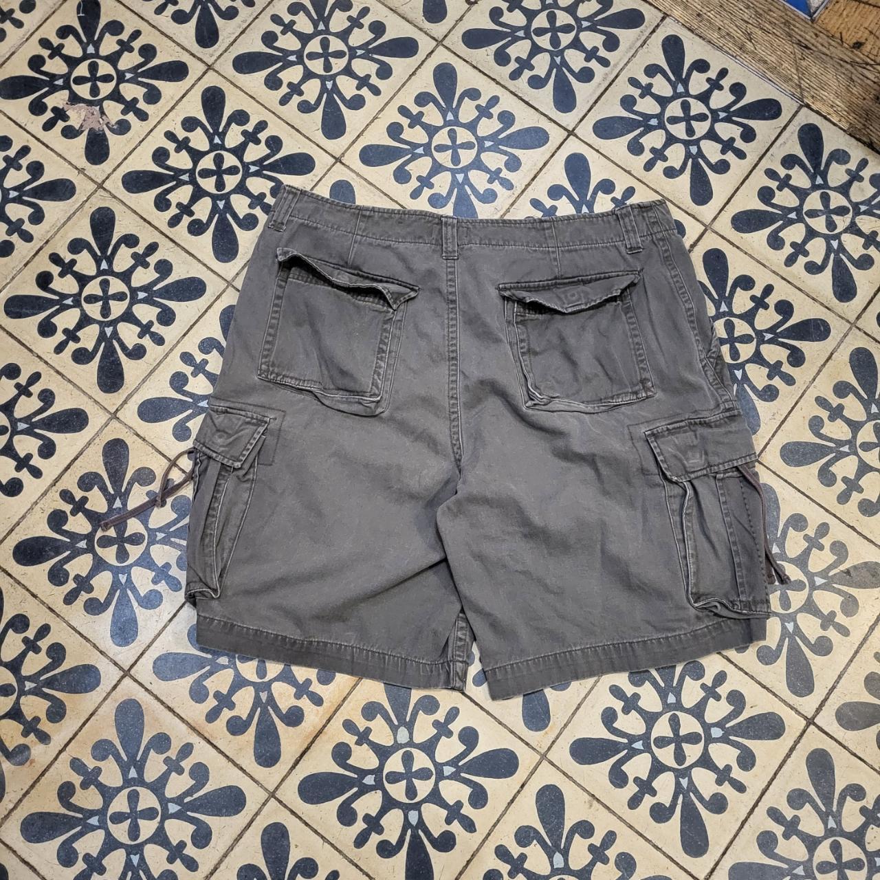 JRT217 - Vintage Retro Dark Grey Faded Glory Cargo Cargo Workwear Shorts Jorts #y2k #cargos #jorts #skater #hiphop