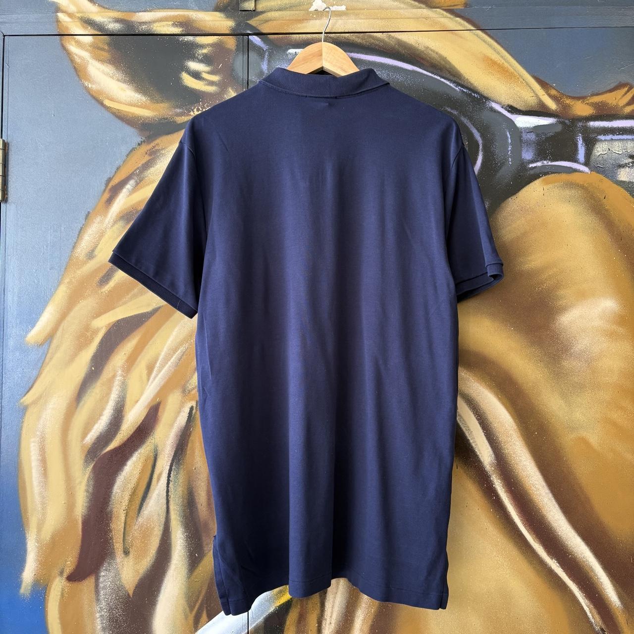 Vintage Ralph Lauren Polo Shirt Mens XL Navy Plain Preppy Pony Logo Collared Button Up Top Y2K 90s