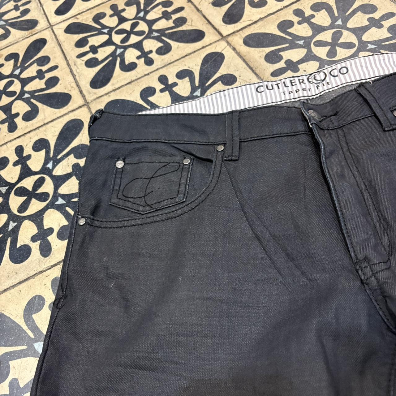TRW368 - Vintage retro essential Cutler Co Blacl Wash Denim tapered straight Jeans Trousers pants casual workwear skate #denim #tapered #cutlerco #y2k