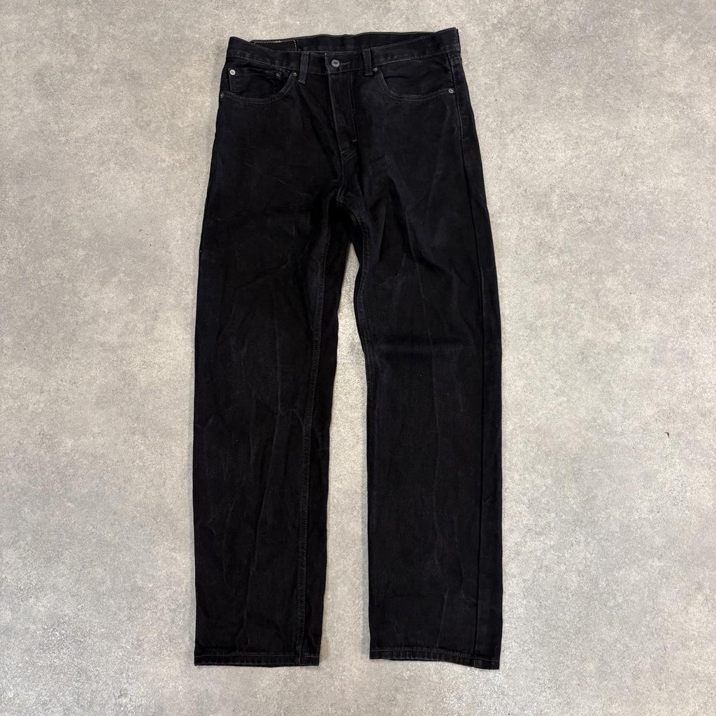 Vintage Levi's 505 Jeans Mens 34x32 Black Denim Wash Straight Leg Trousers Cowboy Western USA 90s Y2K