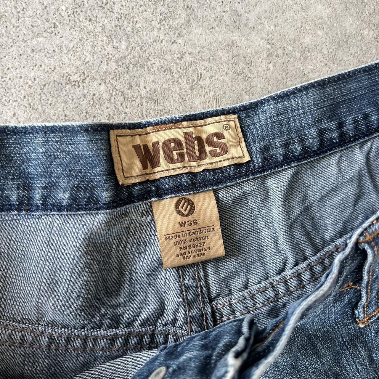 Webs Y2K Dark Wash Embroidered Denim 3/4 Jorts