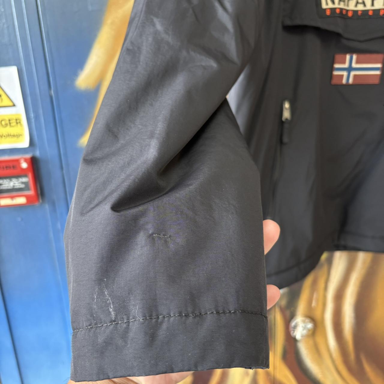 Napapijri Rainforest Jacket Mens XL Black Fleece Lined Quarter Zip Smock Pullover Coat Outdoors Y2K
