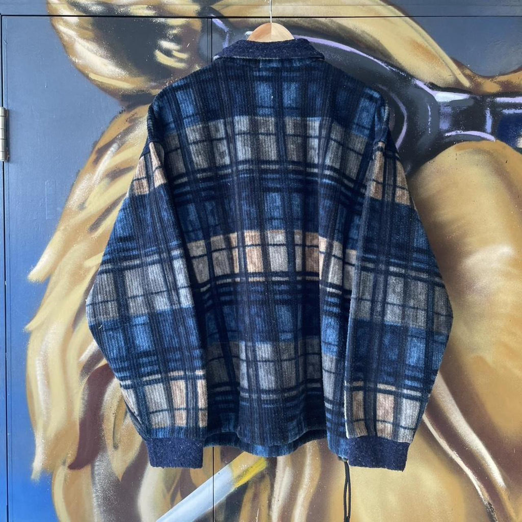 Y2K Mauna Checkered Plaid Quarter Zip Fleece