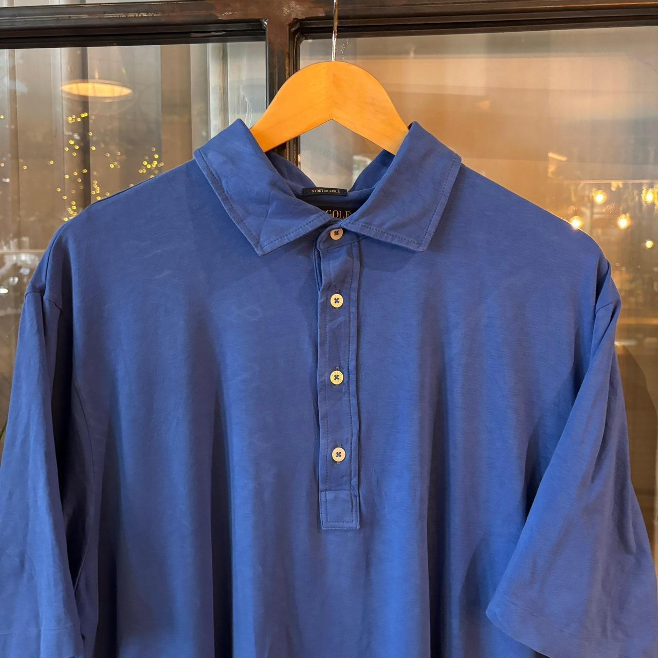 POL492F - Vintage Retro Ralph Lauren Blue Polo Shirt Short Sleeve collared button up top  #Y2K #preppy #chiefkeef #oldmoney #ralphlauren