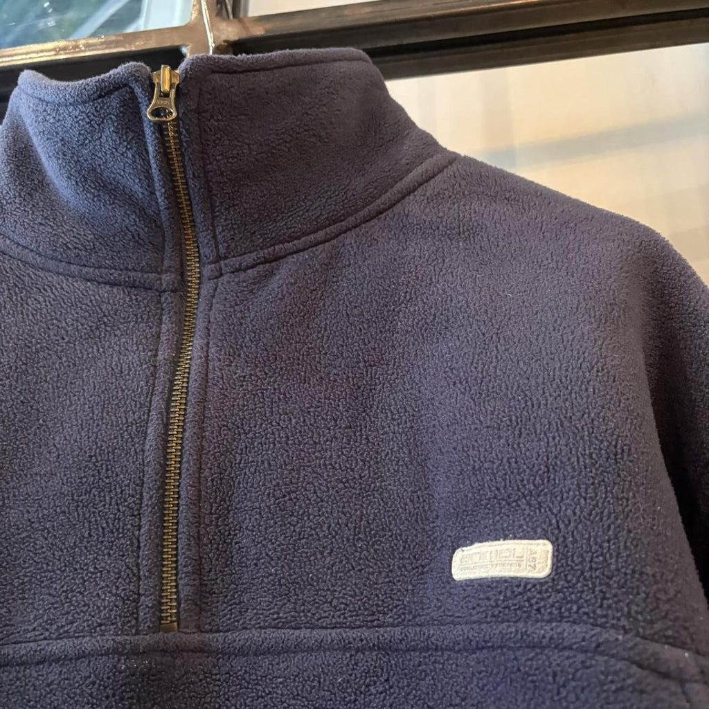 Vintage Animal Quarter Zip Mens Large Navy Blue Essential Fleece 1/4 Ski Surf Sweatshirt Top Y2K 90s