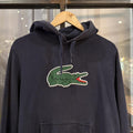 MA2207FJ-F - Vintage Retro Essential Navy Lacoste Sweatshirt Hoodie with embroidered patch logo #90s #sportswear #crocodile #lacoste #y2k