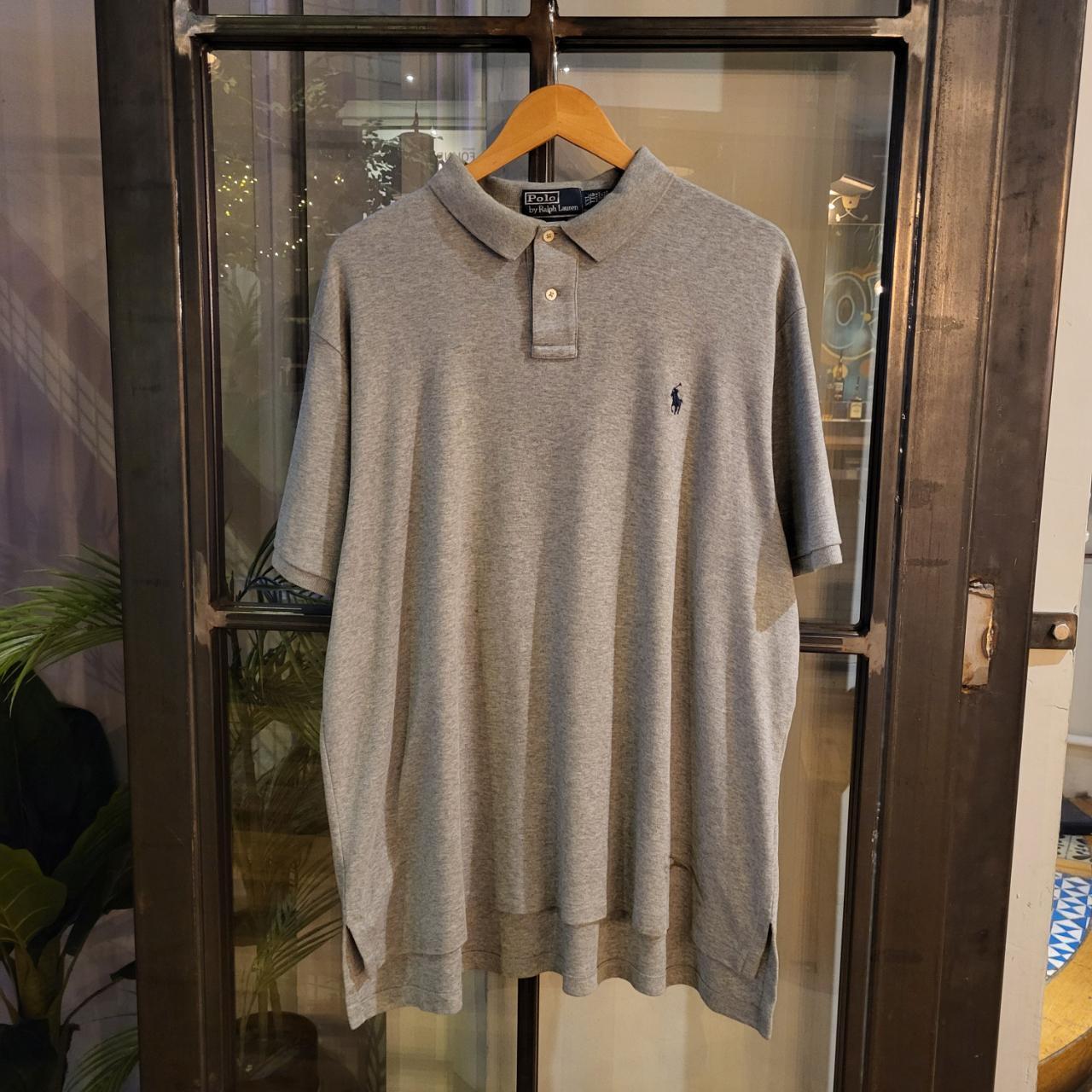 POL145 - Vintage Ralph Lauren Grey Polo Shirt Button Up collared top #Y2K #preppy #smartcasual #golf #oldmoney