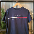 TEE806 - Vintage Retro essential adult mens Tommy Hilfiger Basic with embroided logo spellout Top T-Shirt Tee Wide Boxy Fit Old Money Style 90s y2k style