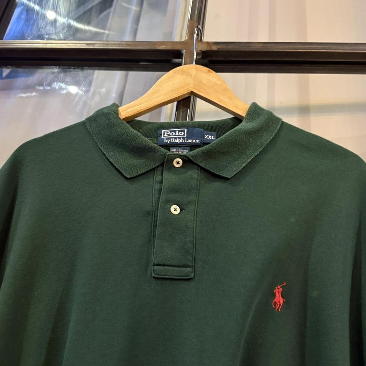 BR2306BP-P - Vintage Retro Ralph Lauren Dark Green Polo Shirt Short Sleeve collared button up top  #Y2K #preppy #chiefkeef #oldmoney #ralphlauren