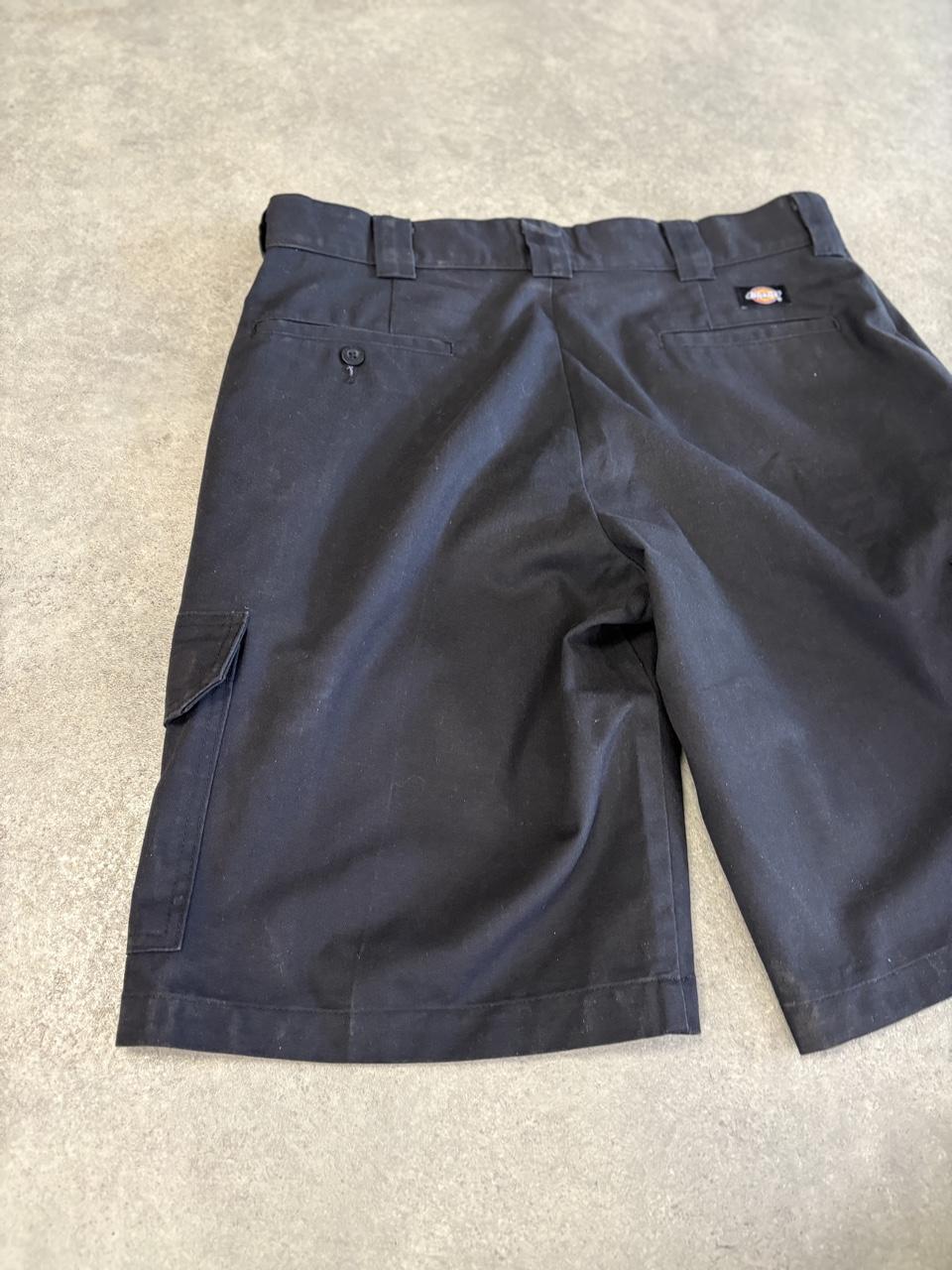 Vintage Dickies Jorts Mens 34” Black Workwear Multi Pockets Shorts Baggy Wide Leg Skate Surf Hip Hop 00s Y2K